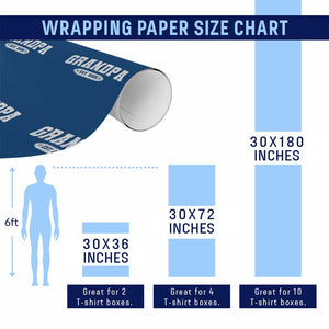 Grandpa Est 2026 Wrapping Paper Roll Promoted To Grandpa Paternity Fathers Day TS10 Print Your Wear