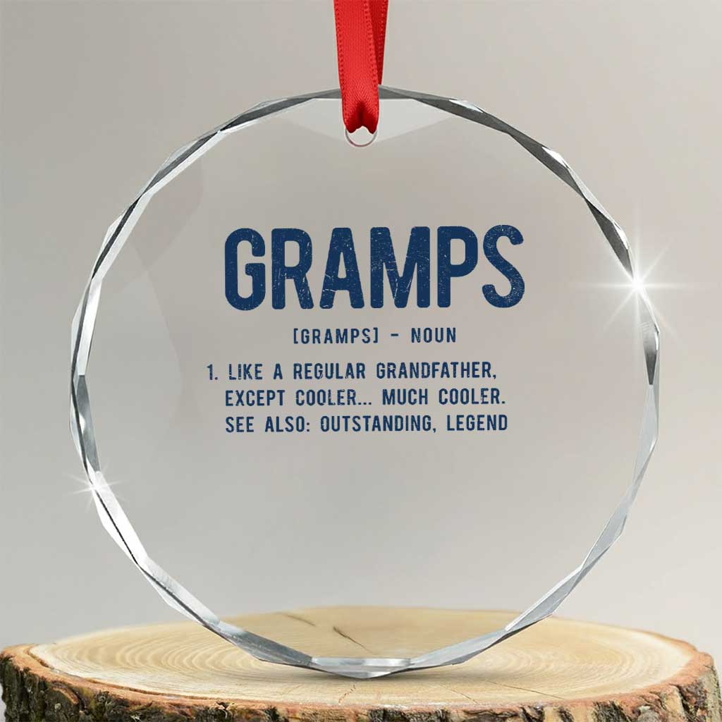 Grandpa Gift For Gramps Crystal Glass Ornament Fathers Day Birthday Gift Idea TS10 Transparent Glass 3'' Circle Print Your Wear
