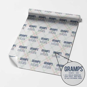 Grandpa Gift For Gramps Wrapping Paper Roll Fathers Day Birthday Gift Idea
