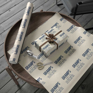 Grandpa Gift For Gramps Wrapping Paper Roll Fathers Day Birthday Gift Idea