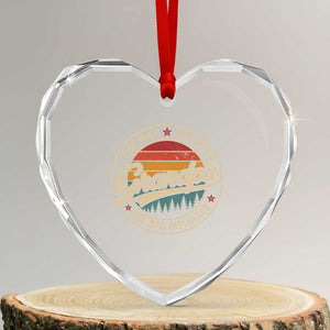Grandpa The Man The Myth The Bad Influence Heart Crystal Glass Ornament Retro Forest Father's Day