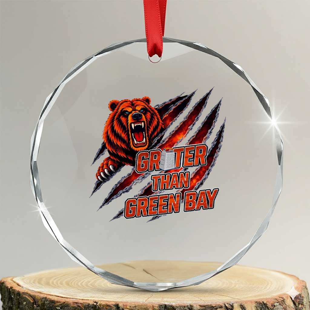 Grater Than GB Crystal Glass Ornament Grate Cheese Foolball Fans TS10 Transparent Glass 3'' Circle Print Your Wear
