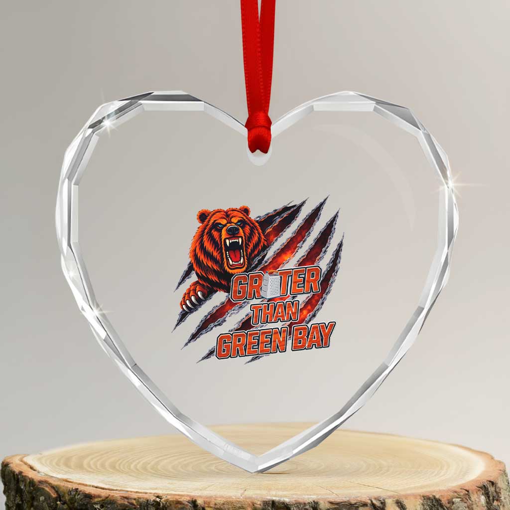 Grater Than GB Heart Crystal Glass Ornament Grate Cheese Foolball Fans TS10 Transparent Glass 3'' Heart Print Your Wear