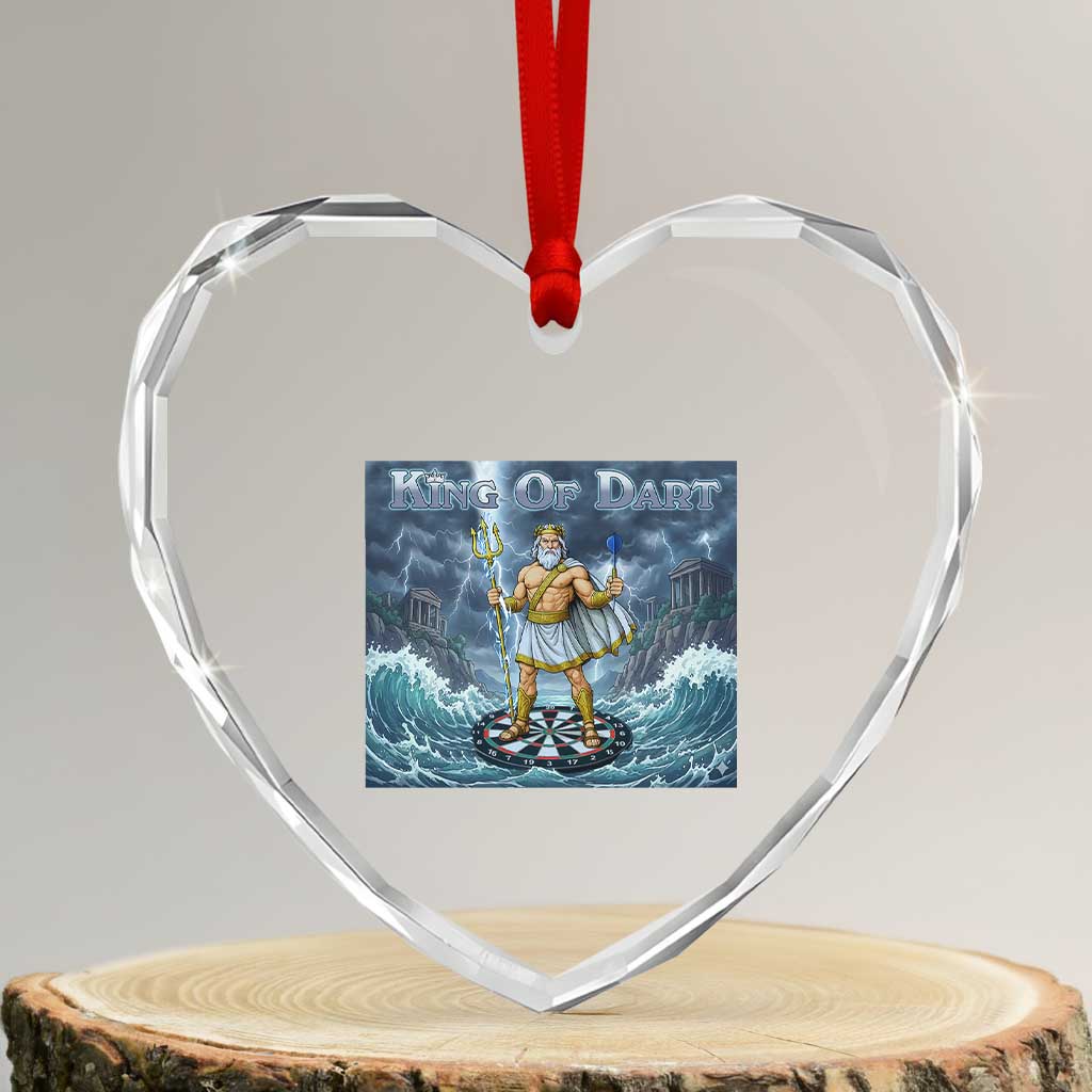 Greek Mythology Poseidon Dart Player Heart Crystal Glass Ornament King Of Dart Trident Thrower TS12 Transparent Glass 3'' Heart Print Your Wear