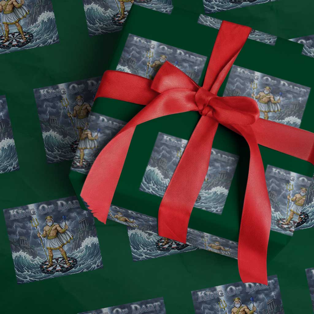 Greek Mythology Poseidon Dart Player Wrapping Paper Roll King Of Dart Trident Thrower TS12 Green Print Your Wear