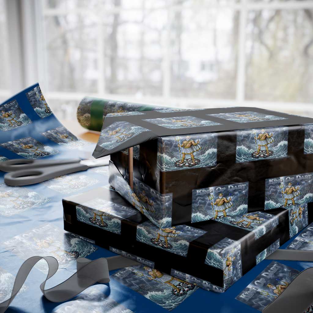 Greek Mythology Poseidon Dart Player Wrapping Paper Roll King Of Dart Trident Thrower TS12 Black Print Your Wear