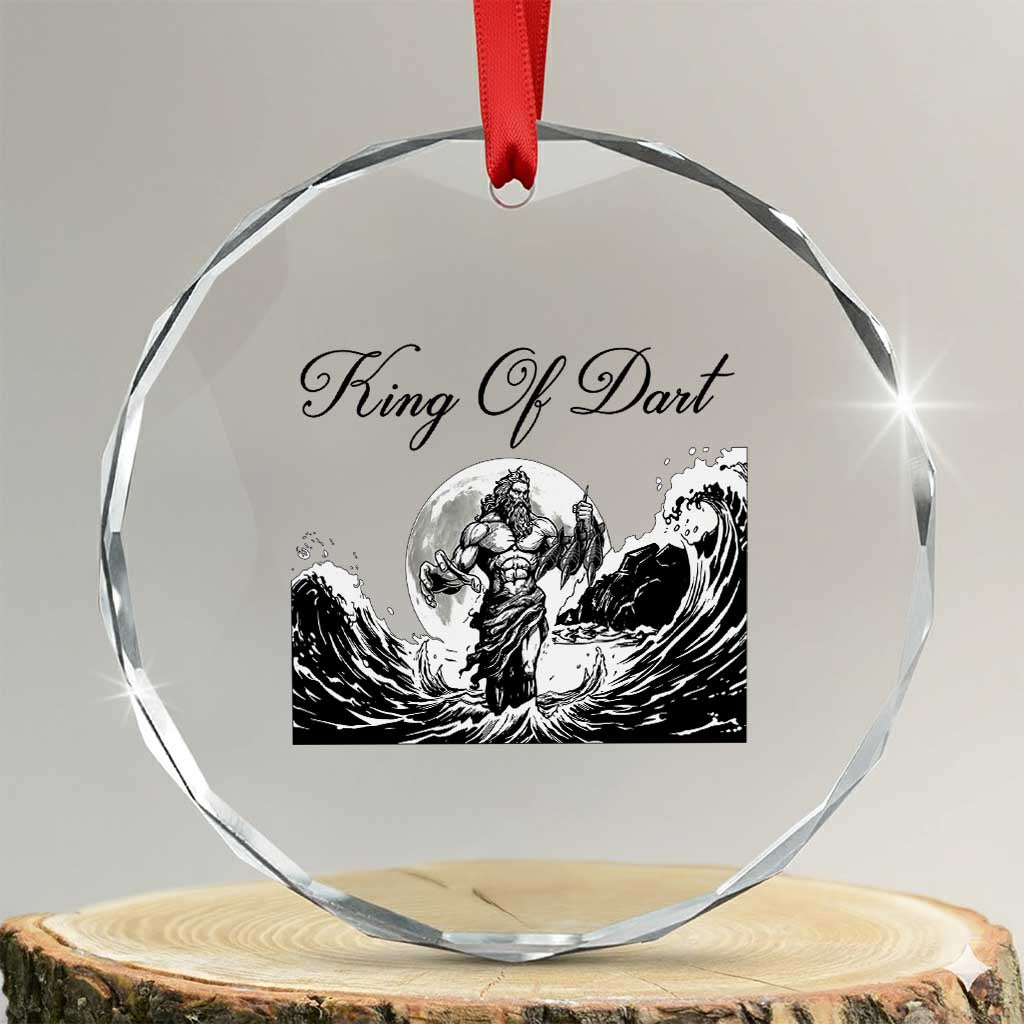 Greek Mythology Poseidon Dartist Crystal Glass Ornament King Of Dart Thrower TS12 Transparent Glass 3'' Circle Print Your Wear