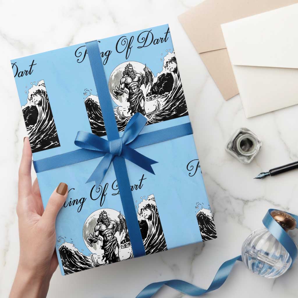 Greek Mythology Poseidon Dartist Wrapping Paper Roll King Of Dart Thrower TS12 Light Blue Print Your Wear