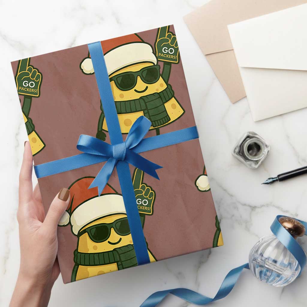 GB Fan Christmas Wrapping Paper Roll Gifts for Sports Fans Santa Hat TS10 Mocha Print Your Wear