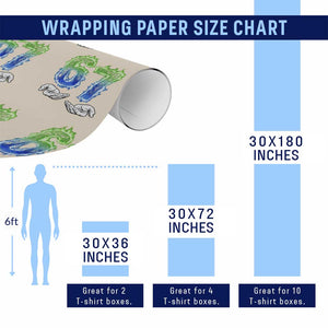 Green Fire Flame Six Seven Wrapping Paper Roll Trendy Meme Gift TS12 Print Your Wear