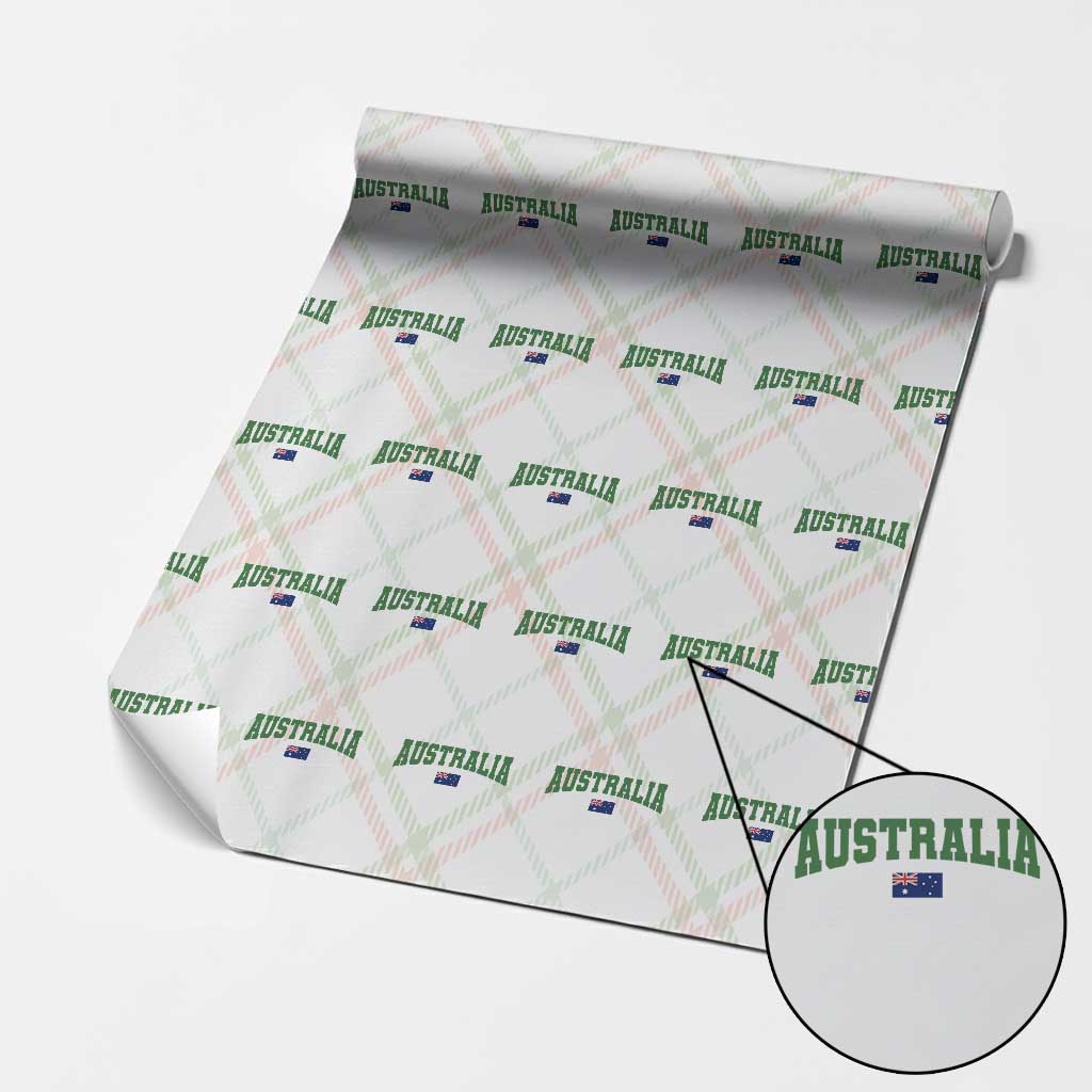 Green Yellow Australia Wrapping Paper Roll Down Under Team Australia Flag Varsity Lettering Soccer Fans Football Tournament
