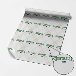 Green Yellow Australia Wrapping Paper Roll Down Under Team Australia Flag Varsity Lettering Soccer Fans Football Tournament