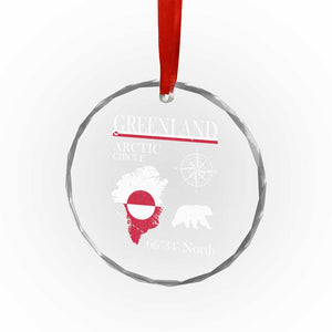 Greenland Arctic Circle Crystal Glass Ornament Map Compass and Polar Bear Adventure TS02 Print Your Wear