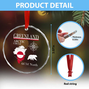Greenland Arctic Circle Crystal Glass Ornament Map Compass and Polar Bear Adventure TS02 Print Your Wear
