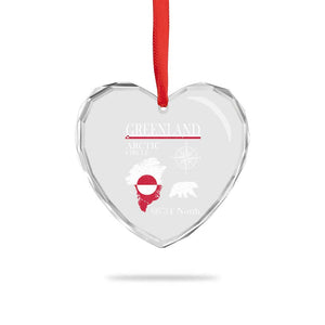 Greenland Arctic Circle Heart Crystal Glass Ornament Map Compass and Polar Bear Adventure TS02 Print Your Wear