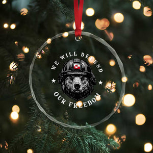 Greenland Bear We Will Defend Our Freedom Crystal Glass Ornament Polar Bear Soldier National Pride TS02 Print Your Wear