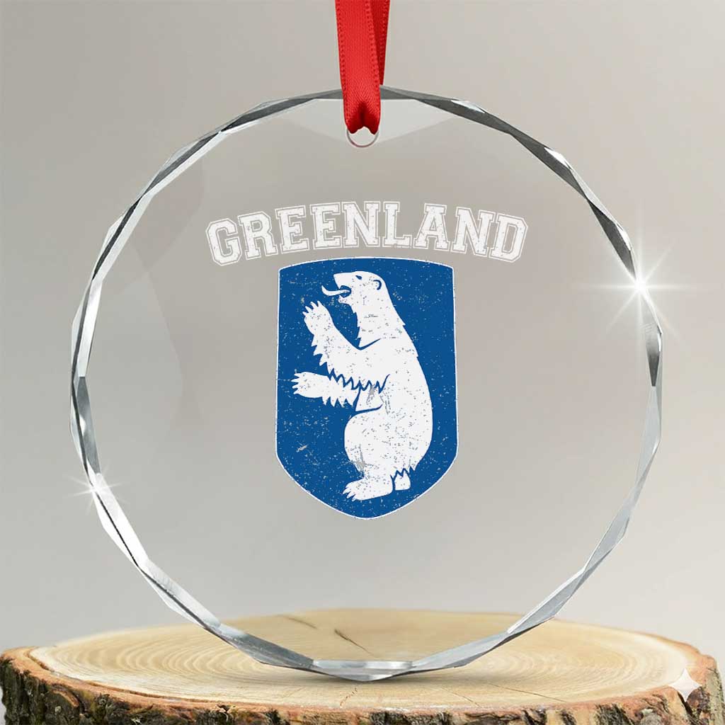 Greenland Crystal Glass Ornament Polar Bear Vintage Political Protest TS10 Transparent Glass 3'' Circle Print Your Wear