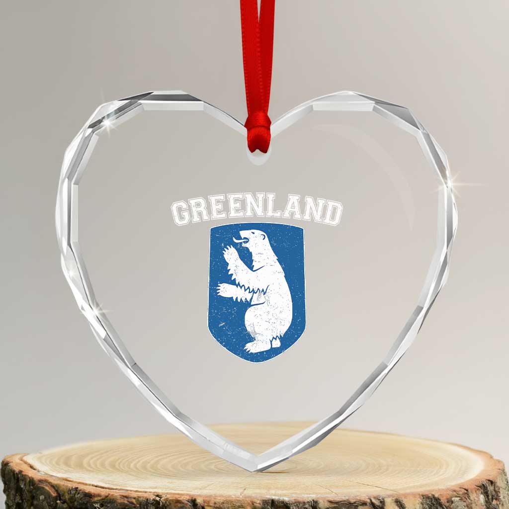 Greenland Heart Crystal Glass Ornament Polar Bear Vintage Political Protest TS10 Transparent Glass 3'' Heart Print Your Wear