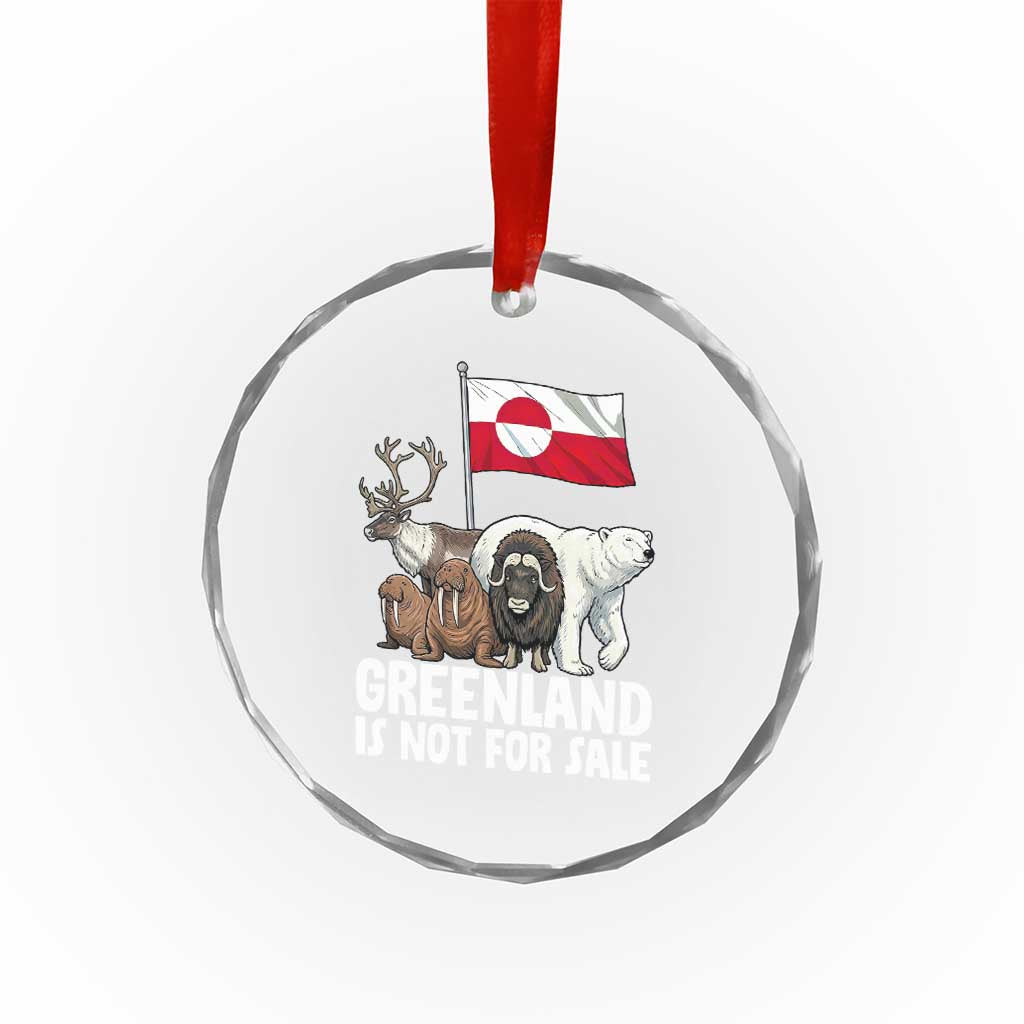 Greenland Is Not For Sale Crystal Glass Ornament Arctic Animal Resist Protest Greenland Flag TS02 Print Your Wear