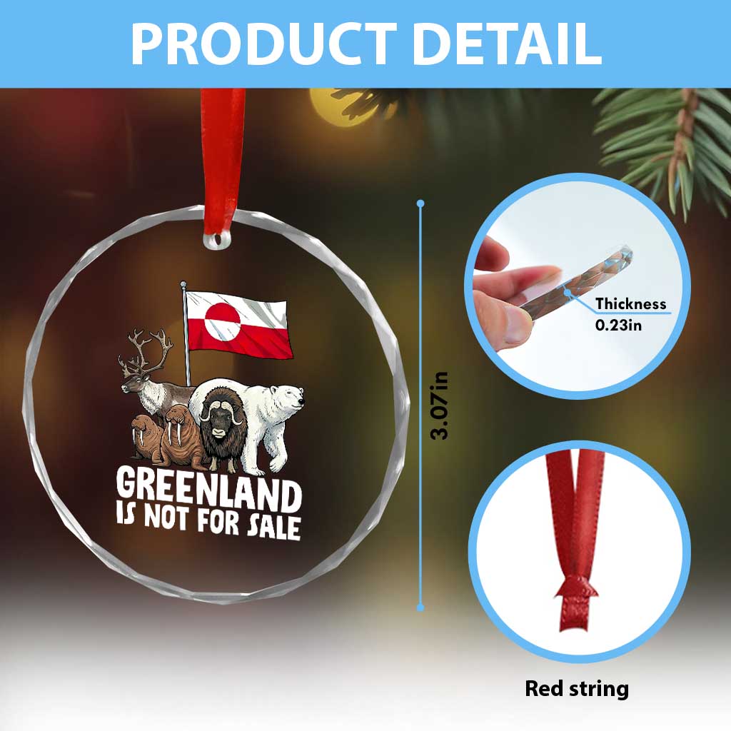 Greenland Is Not For Sale Crystal Glass Ornament Arctic Animal Resist Protest Greenland Flag TS02 Print Your Wear