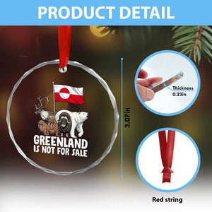 Greenland Is Not For Sale Crystal Glass Ornament Arctic Animal Resist Protest Greenland Flag TS02 Print Your Wear