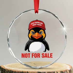 Greenland Is Not for Sale Crystal Glass Ornament Funny Nihilist Penguin FDT Political Meme TS14 Transparent Glass 3'' Circle Print Your Wear