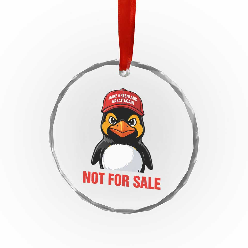 Greenland Is Not for Sale Crystal Glass Ornament Funny Nihilist Penguin FDT Political Meme TS14 Print Your Wear