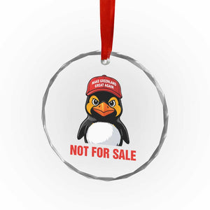 Greenland Is Not for Sale Crystal Glass Ornament Funny Nihilist Penguin FDT Political Meme TS14 Print Your Wear