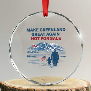 Greenland Is Not for Sale Crystal Glass Ornament Funny Nihilist Penguin Greenland Political Meme FDT TS14 Transparent Glass 3'' Circle Print Your Wear