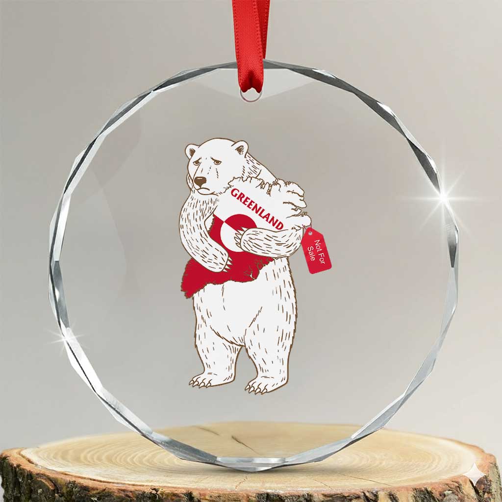 Greenland Is Not For Sale Crystal Glass Ornament Greenland Bear Hug TS11 Transparent Glass 3'' Circle Print Your Wear