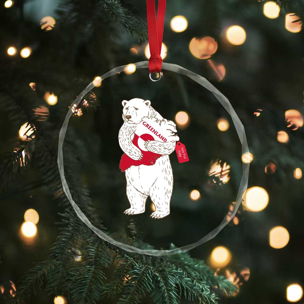 Greenland Is Not For Sale Crystal Glass Ornament Greenland Bear Hug TS11 Print Your Wear