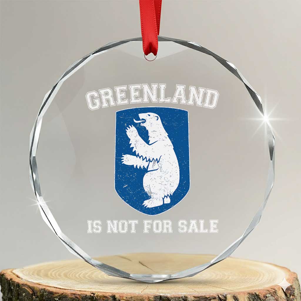 Greenland Is Not For Sale Crystal Glass Ornament Polar Bear Vintage Political Protest TS10 Transparent Glass 3'' Circle Print Your Wear
