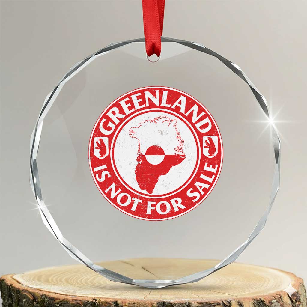 Greenland Is Not For Sale Crystal Glass Ornament Political Statement Arms of Greenland TS11 Transparent Glass 3'' Circle Print Your Wear