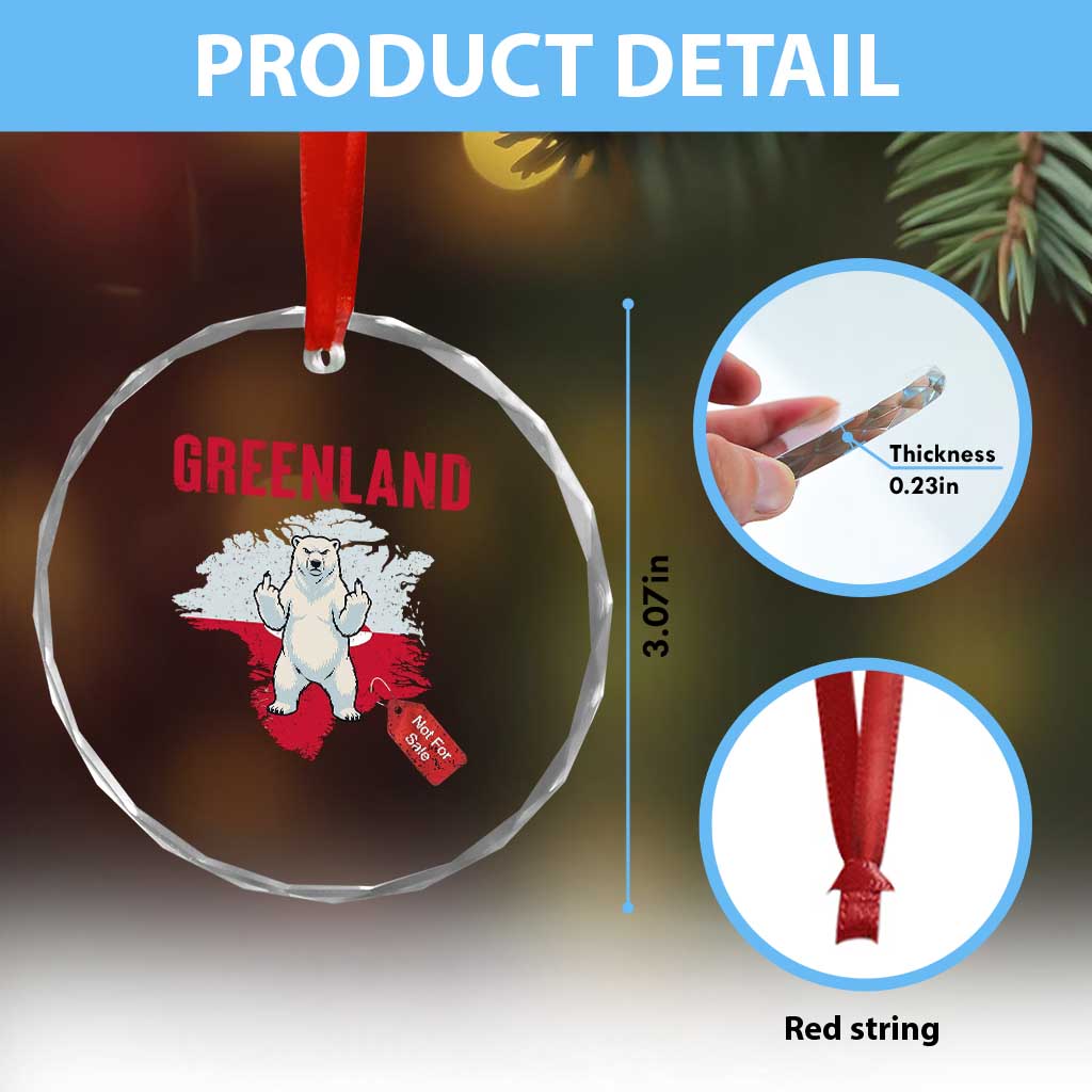 Greenland Is Not For Sale Crystal Glass Ornament Support Greenlander Gift TS12 Print Your Wear