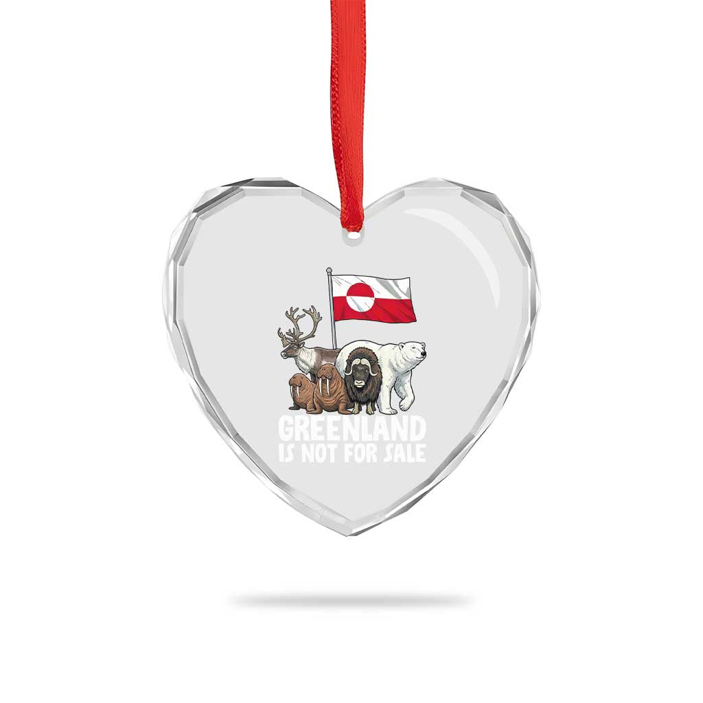 Greenland Is Not For Sale Heart Crystal Glass Ornament Arctic Animal Resist Protest Greenland Flag TS02 Print Your Wear