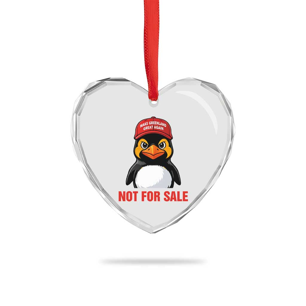 Greenland Is Not for Sale Heart Crystal Glass Ornament Funny Nihilist Penguin FDT Political Meme TS14 Print Your Wear