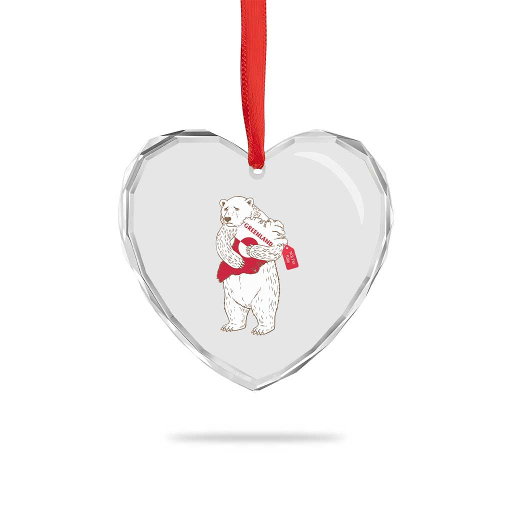 Greenland Is Not For Sale Heart Crystal Glass Ornament Greenland Bear Hug TS11 Print Your Wear