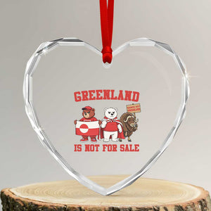 Greenland Is Not For Sale Heart Crystal Glass Ornament Greenland Lover Support TS12 Transparent Glass 3'' Heart Print Your Wear