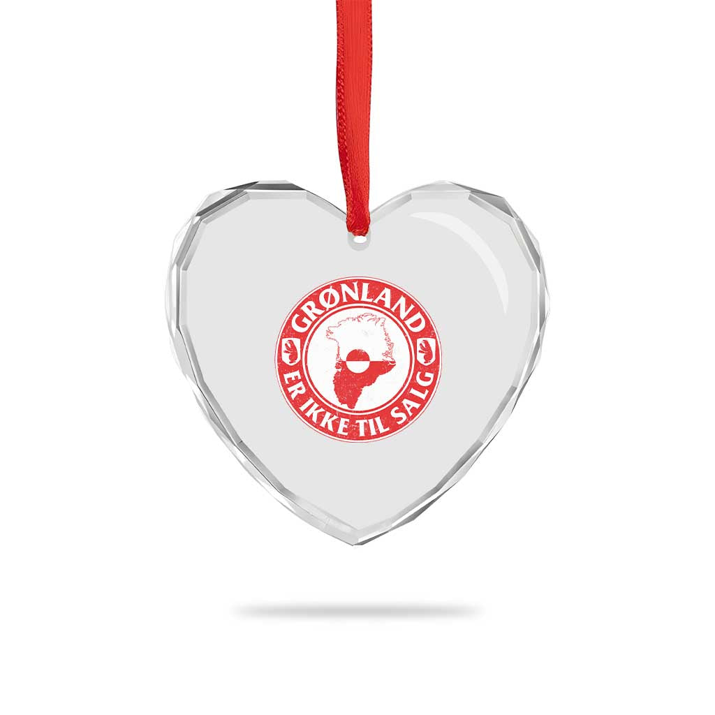 Greenland Is Not For Sale Heart Crystal Glass Ornament Gronland Er Ikke Til Salg Greenland Protest TS11 Print Your Wear