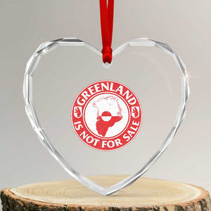 Greenland Is Not For Sale Heart Crystal Glass Ornament Political Statement Arms of Greenland TS11 Transparent Glass 3'' Heart Print Your Wear