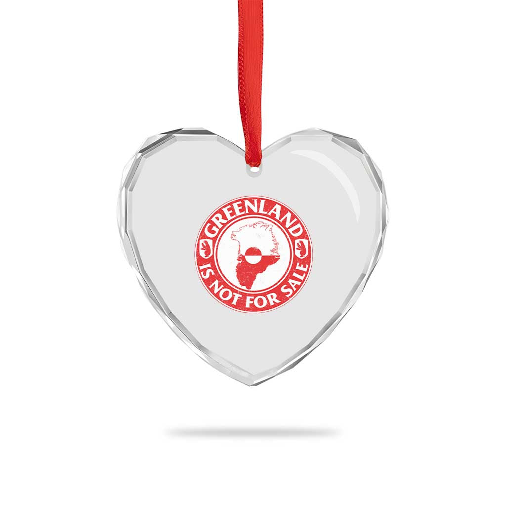 Greenland Is Not For Sale Heart Crystal Glass Ornament Political Statement Arms of Greenland TS11 Print Your Wear