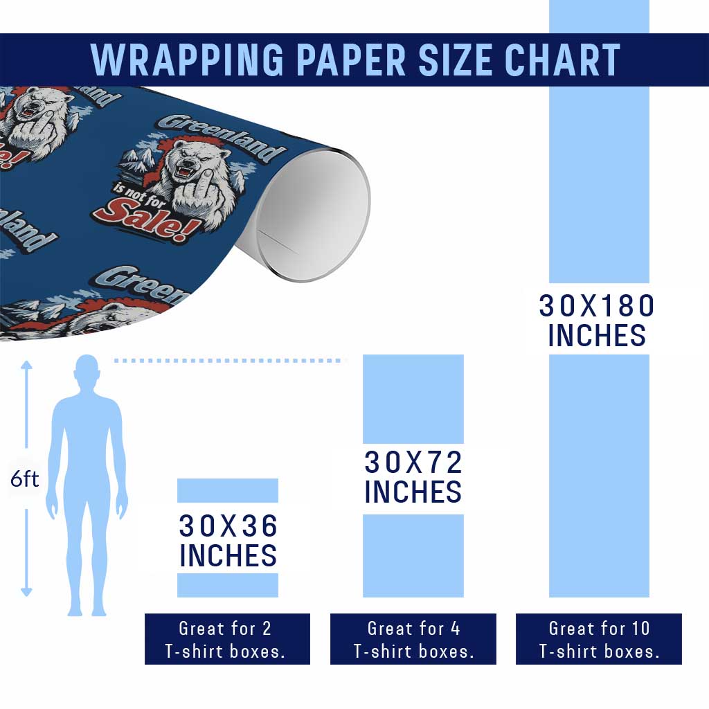 Greenland Is Not For Sale Protest Wrapping Paper Roll Aggressive Polar Bear with Middle Finger Graphic TS02 Print Your Wear