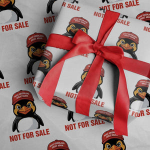 Greenland Is Not for Sale Wrapping Paper Roll Funny Nihilist Penguin FDT Political Meme TS14 White Print Your Wear