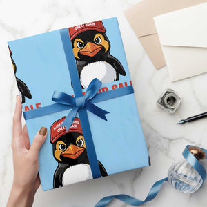 Greenland Is Not for Sale Wrapping Paper Roll Funny Nihilist Penguin FDT Political Meme TS14 Light Blue Print Your Wear
