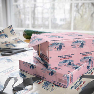 Greenland Is Not for Sale Wrapping Paper Roll Funny Nihilist Penguin Greenland Political Meme FDT TS14 Light Pink Print Your Wear