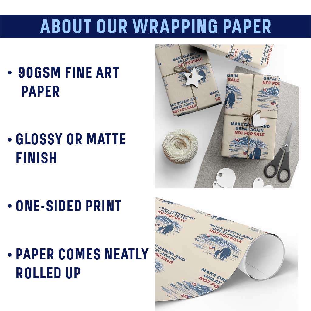 Greenland Is Not for Sale Wrapping Paper Roll Funny Nihilist Penguin Greenland Political Meme FDT TS14 Print Your Wear