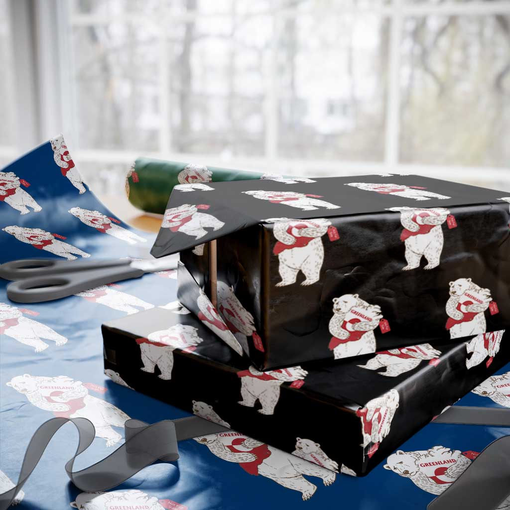 Greenland Is Not For Sale Wrapping Paper Roll Greenland Bear Hug TS11 Black Print Your Wear