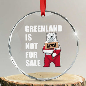 Greenland Not For Sale Crystal Glass Ornament Anti Authoritarian Political Gag Gift TS12 Transparent Glass 3'' Circle Print Your Wear