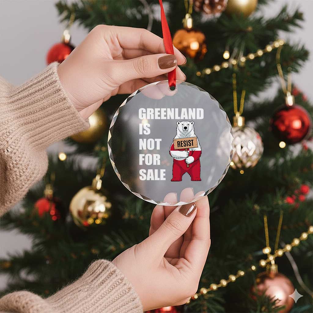 Greenland Not For Sale Crystal Glass Ornament Anti Authoritarian Political Gag Gift TS12 Print Your Wear