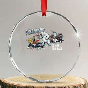 Greenland Not For Sale Crystal Glass Ornament Political Humor Gift TS12 Transparent Glass 3'' Circle Print Your Wear